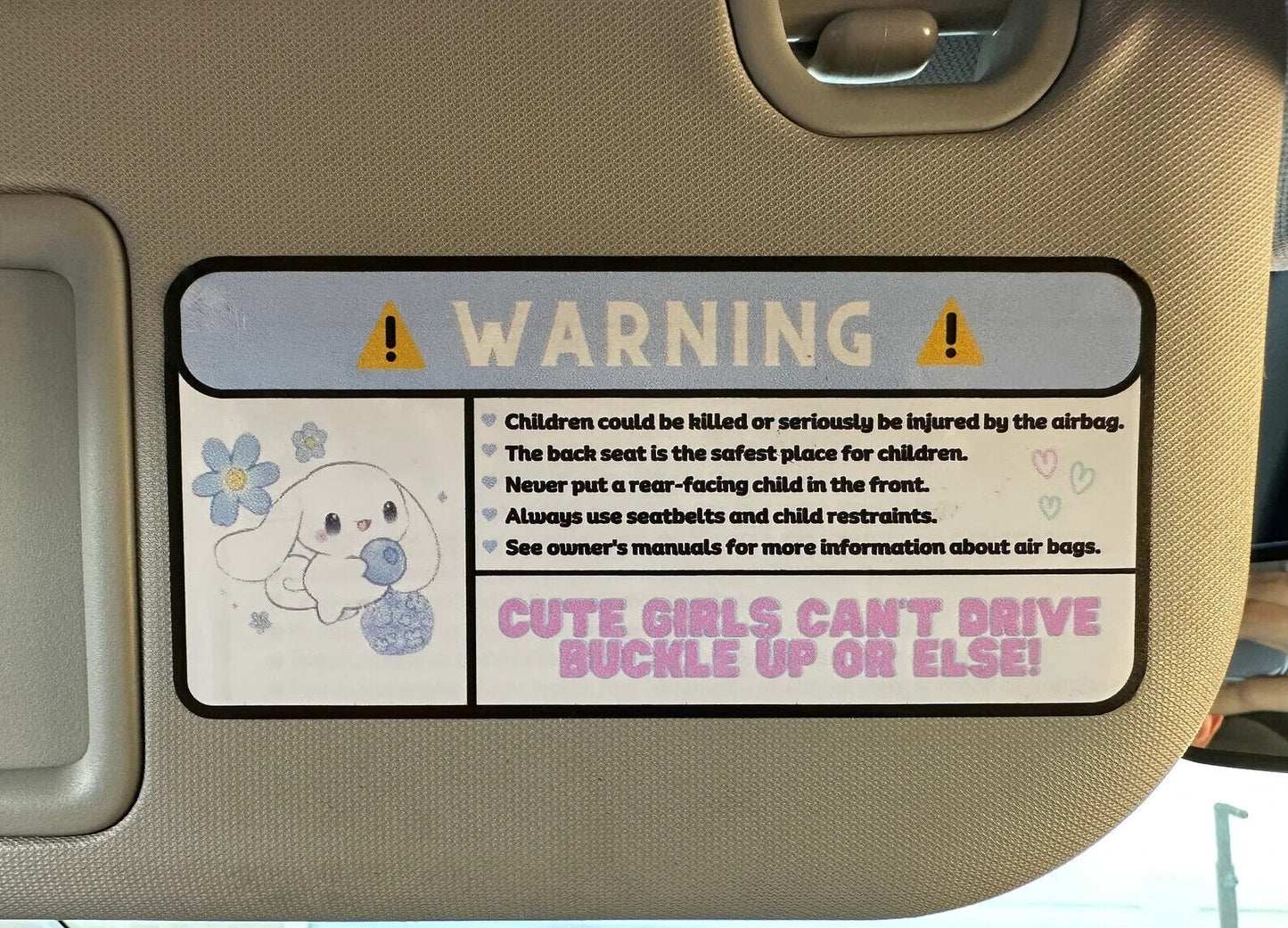 US Seller Kirby Hello Kitty Funny Car Airbag Warning Stickers Kuromi Badtz maru