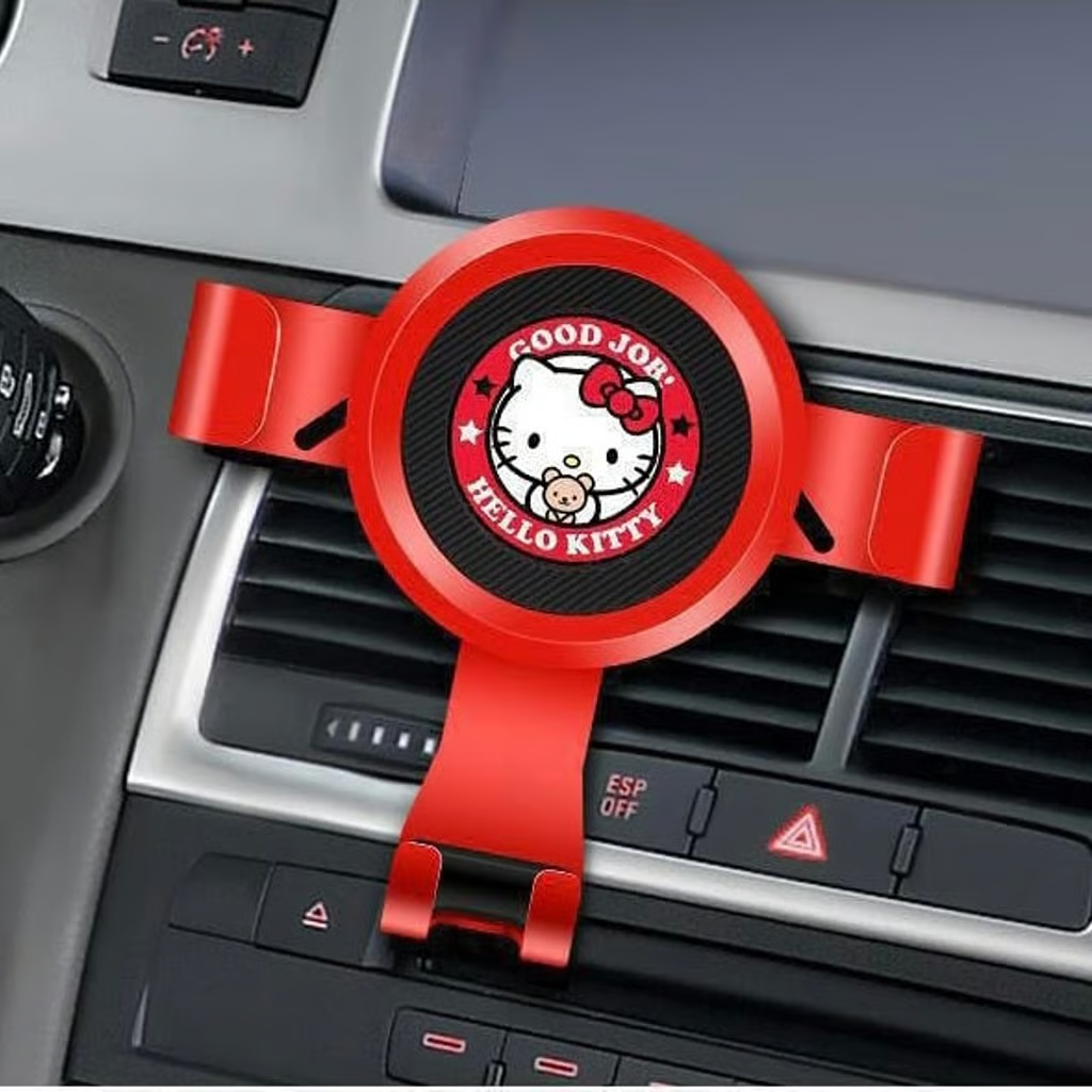 New Sanrio Hello Kitty Pink Car Hands-free Phone Holder Vent Rack Clip Mount