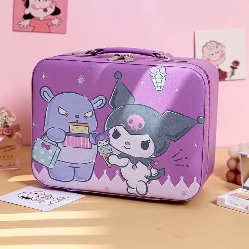 Kawai Sanrio Kuromi Large Capacity Cosmetic Bag Hard Portable Storage Box