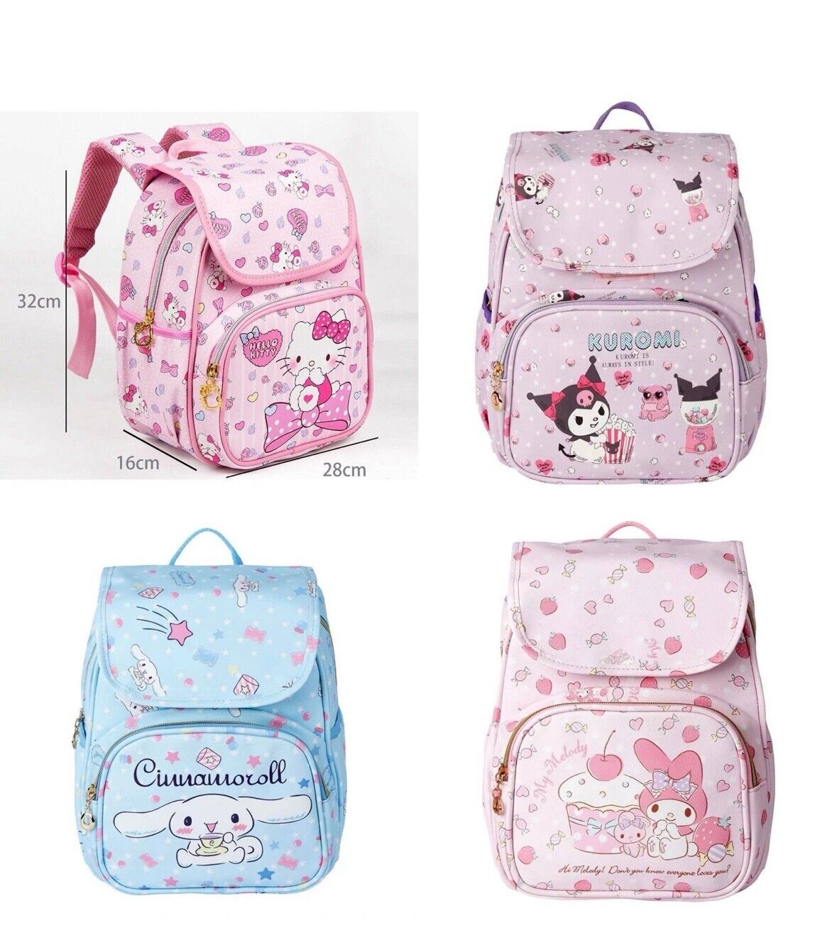 Sanrio Cartoon Backpack Kuromi Cinnamoroll Back to school Backpack