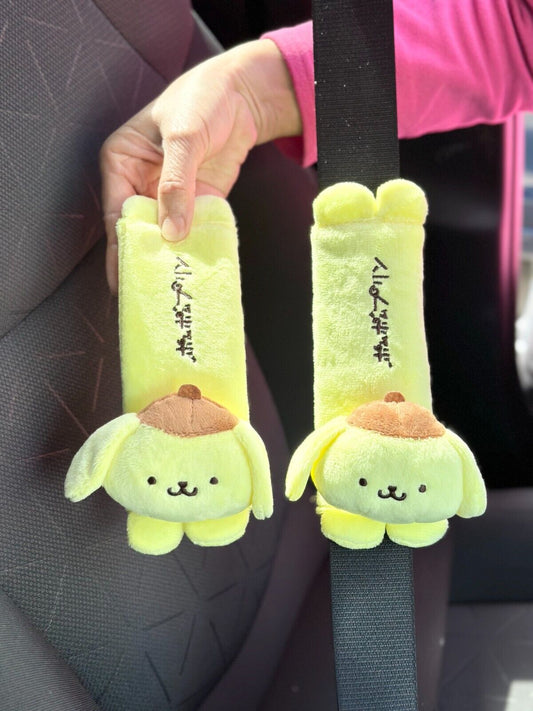 US Seller 2pcs/set Pompompurin Auto Car Seat Belt Covers Soft Shoulder Pad