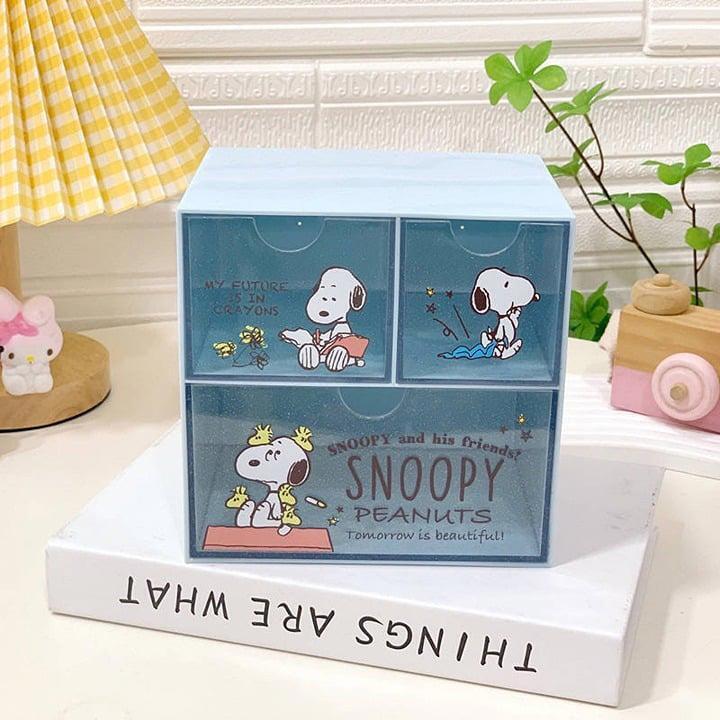 Snoopy storage box with 3 drawers