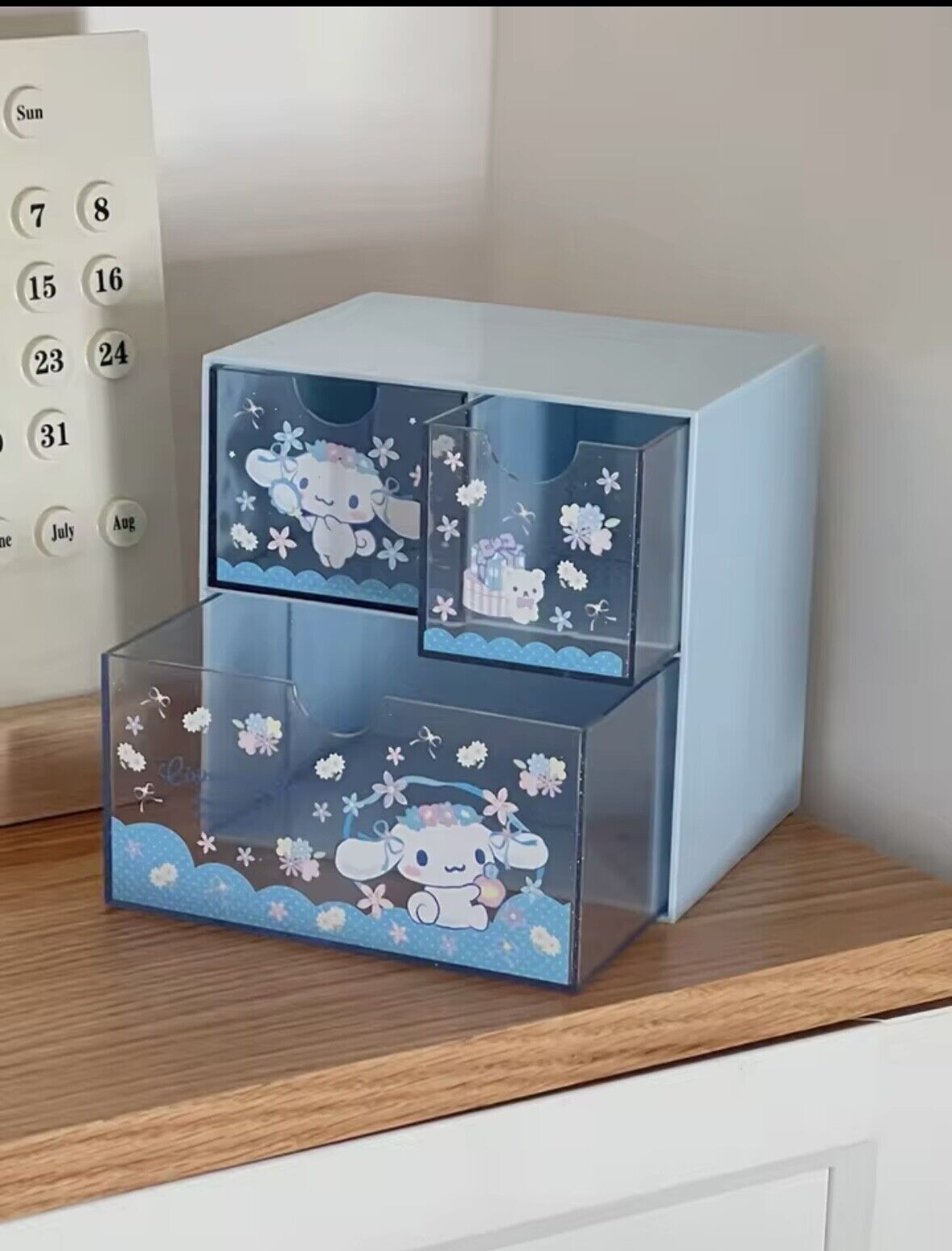 US Seller Sanrio CINANMOROLL KUROMI POCHACCO Desk Organizer/ 3 Drawers Storage