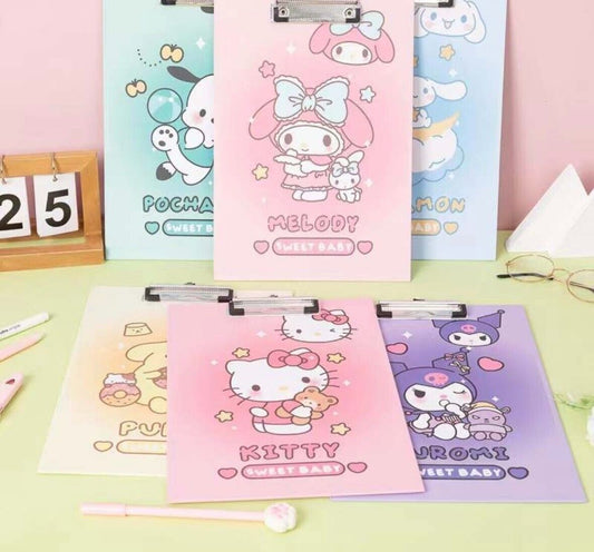 Sanrio Characters Hologram Document Clip Board Paper File Folder Office Supplies