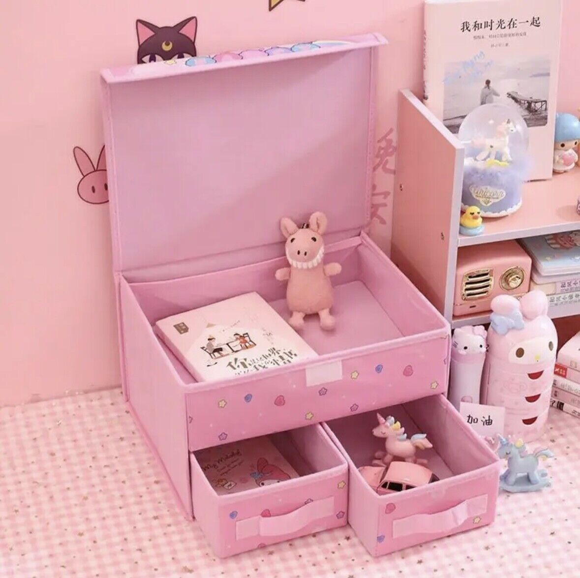 US Seller Sanrio Characters  2 Drawers Foldable Storage Bin/Box