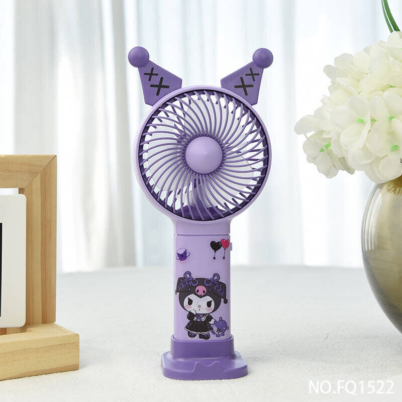 US Seller Kuromi Cinnamoroll My Melody USB Rechargeable Portable Mini Fan