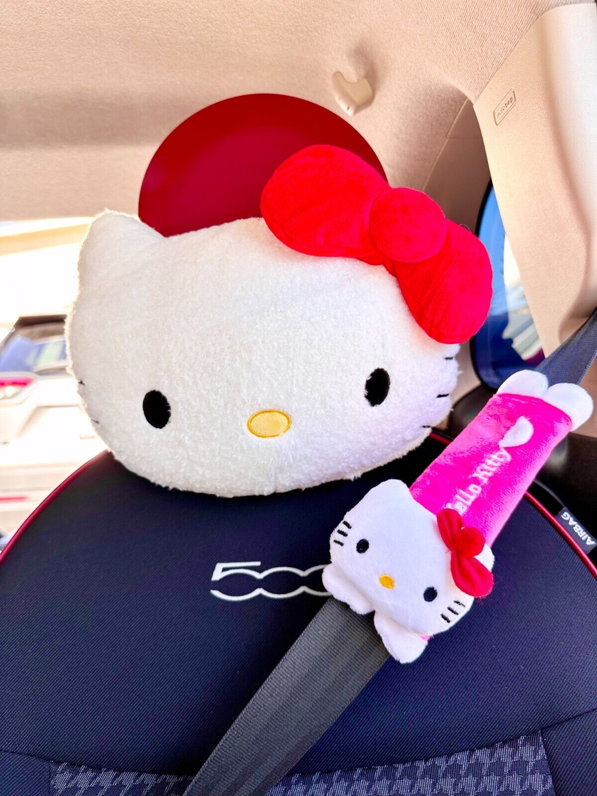 2 Pcs US Seller Hello Kitty Headrest and Seatbelt Cover  | Car Accessories|