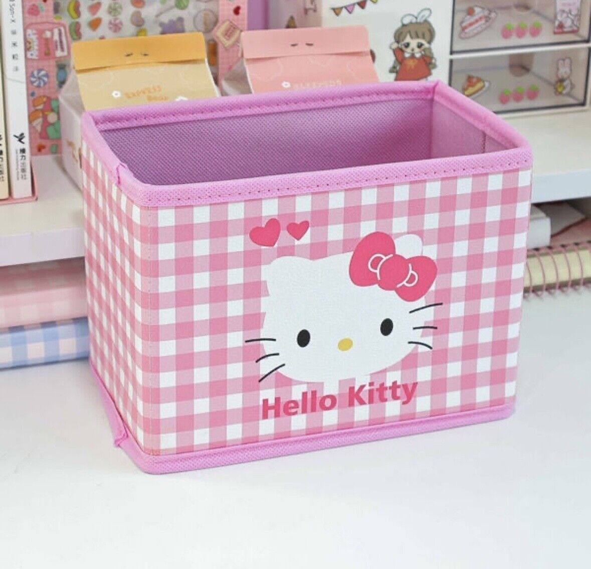 Hello Kitty Collapsible Desk Storage Bin