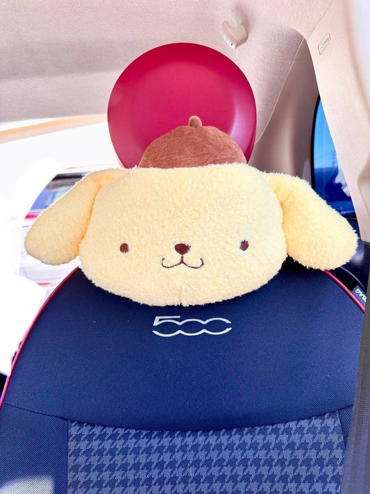 Sanrio Pompompurin Car Headrest Car Accessories decor Soft Plush Neck comfort