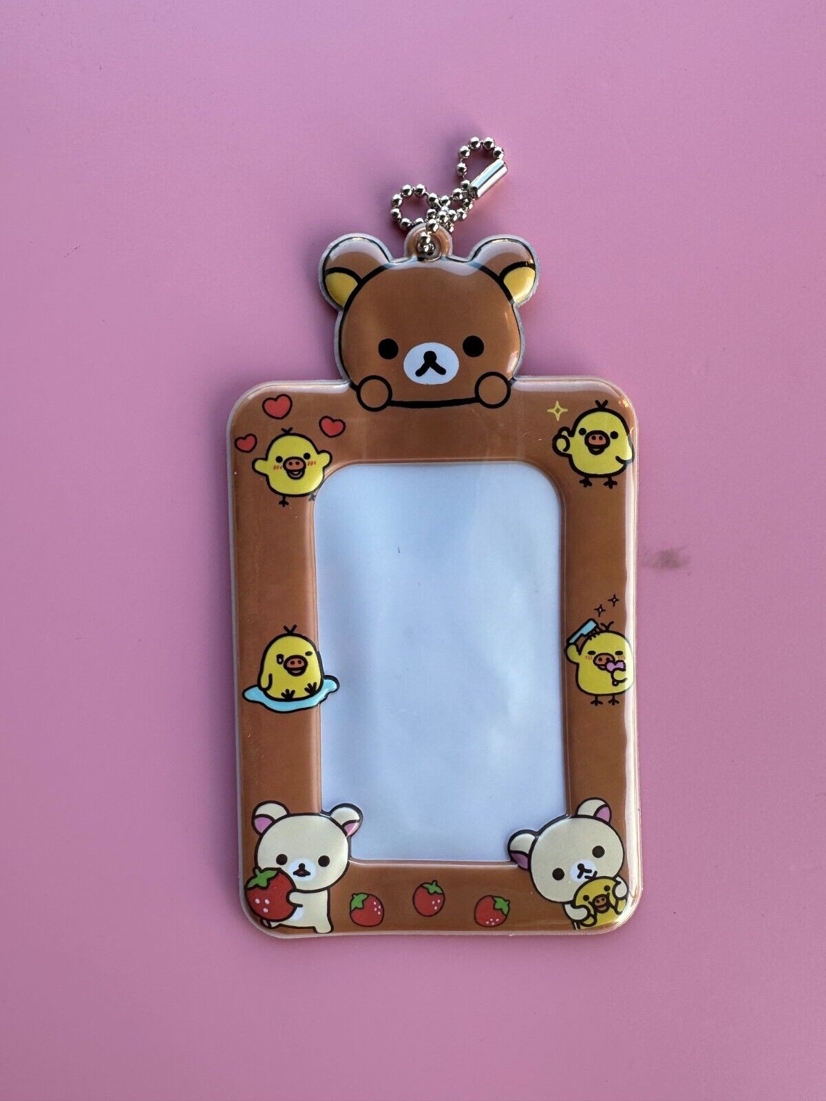 [US SELLER] OFFICIAL Rilakkuma Japan Character KPop Photocard Holder Keychain