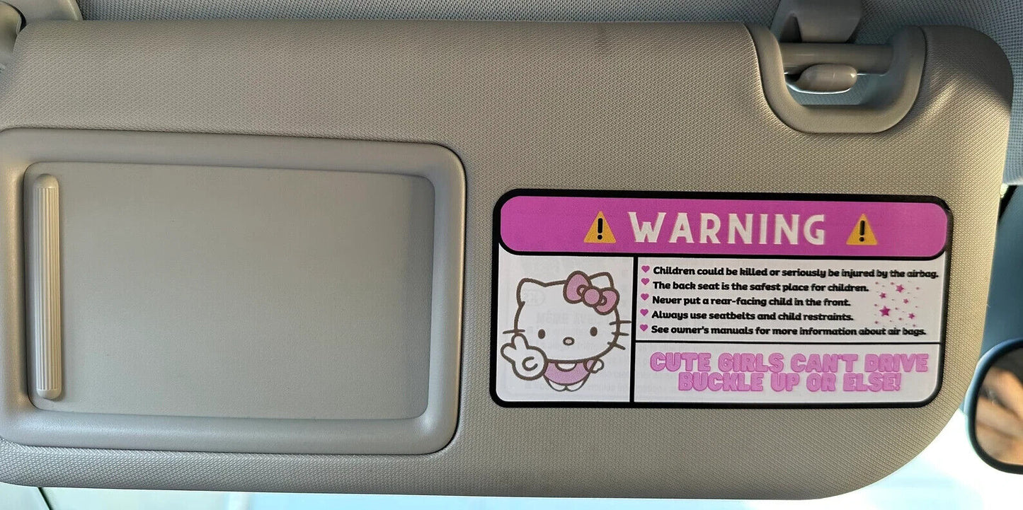 US Seller  Cinnamoroll Funny Car Airbag Warning Stickers Kuromi Kirby Badtz maru