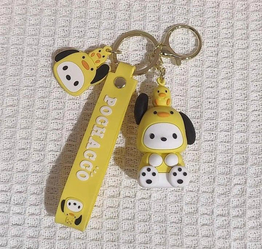 Sanrio Pochacco Cute Kawaii Pendant Ring Keychain