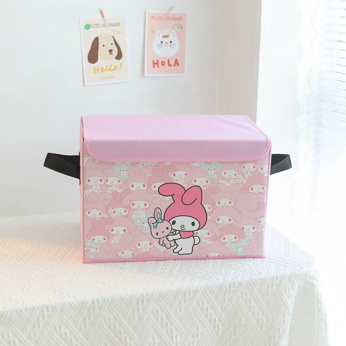 US Seller Sanrio Characters  Foldable Storage Bin/Box with straps My Melody