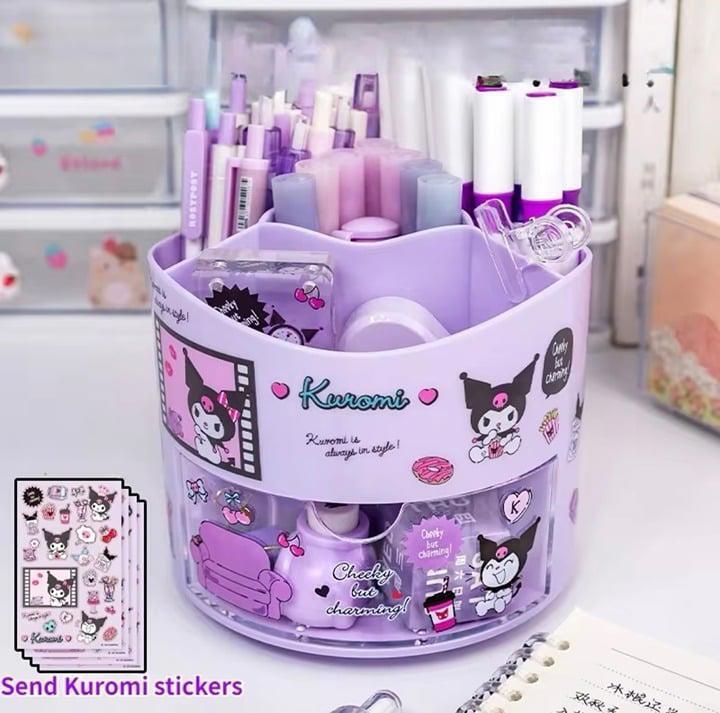 Purple  Kuromi Versatile rotating desk organizer/container