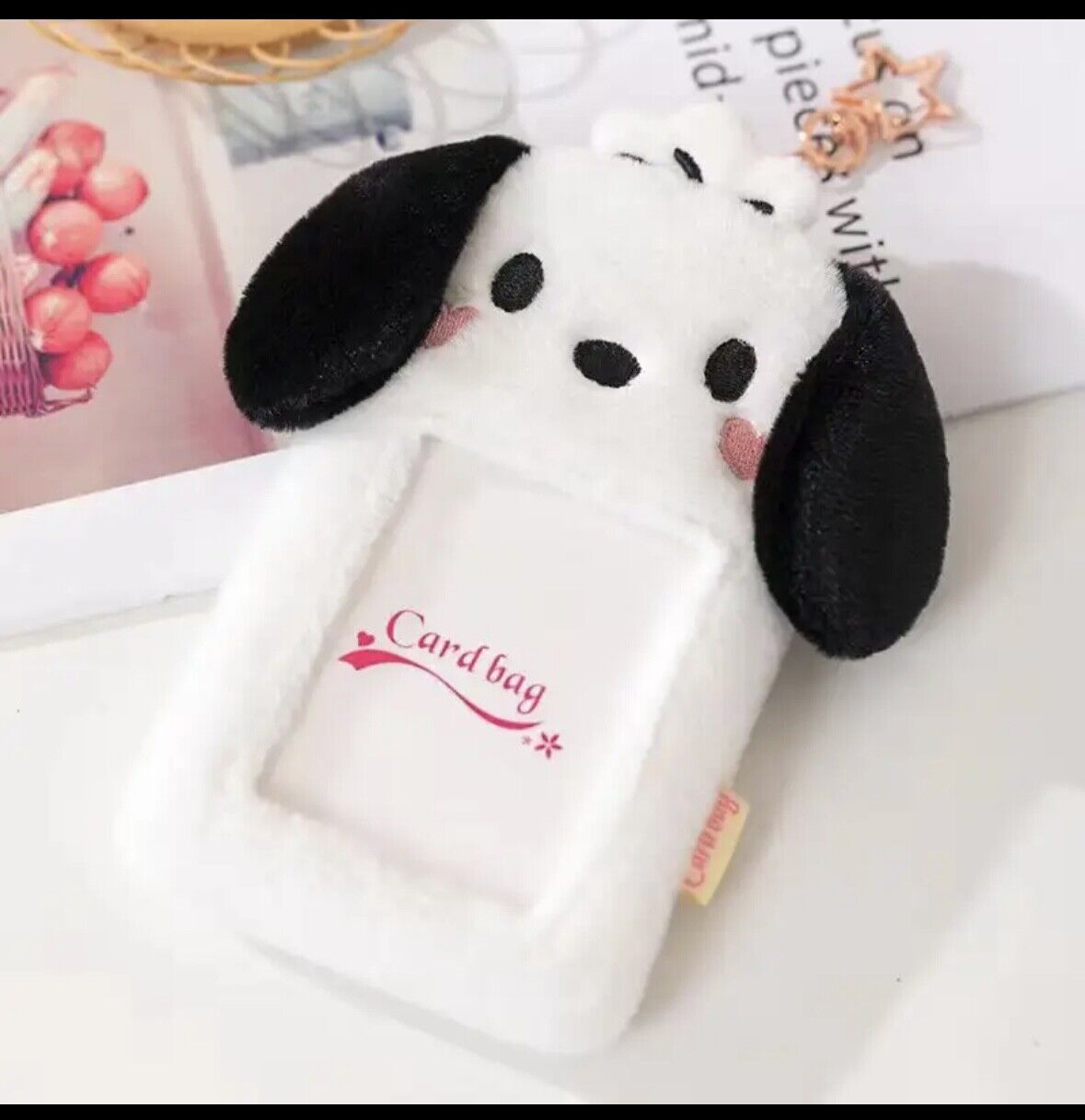 [US SELLER] Fluffy Sanrio Japan Character KPop Photocard Holder Snap Hook