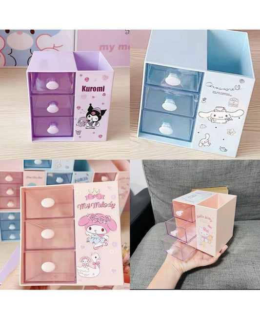 US Seller Sanrio Characters Desk Organizer/Drawer Storage Kuromi Cinnamoroll Kit