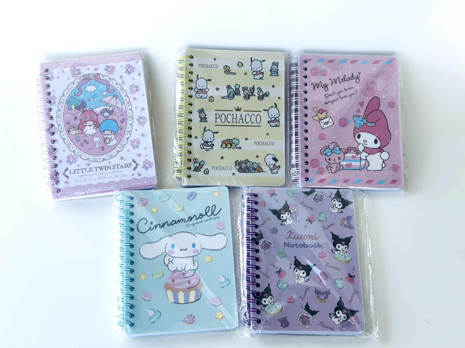 pack of 2 sanrio A6 notebook kuromi cinnamoroll my melody pompompurin little twi