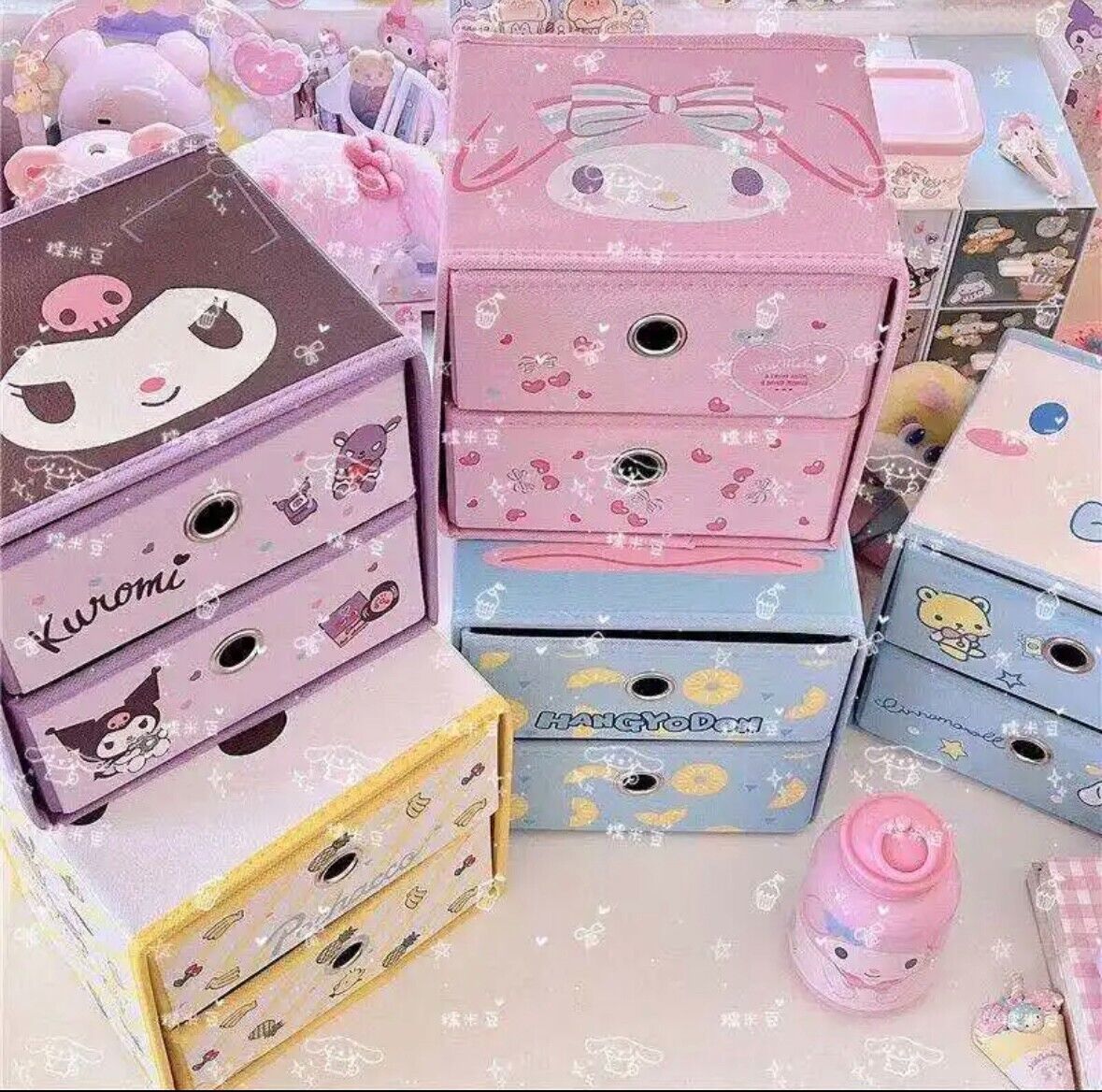 Sanrio Characters 2 Drawers Foldable Storage Bin