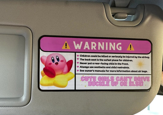 US Seller Kirby Hello Kitty Funny Car Airbag Warning Stickers Kuromi Badtz maru