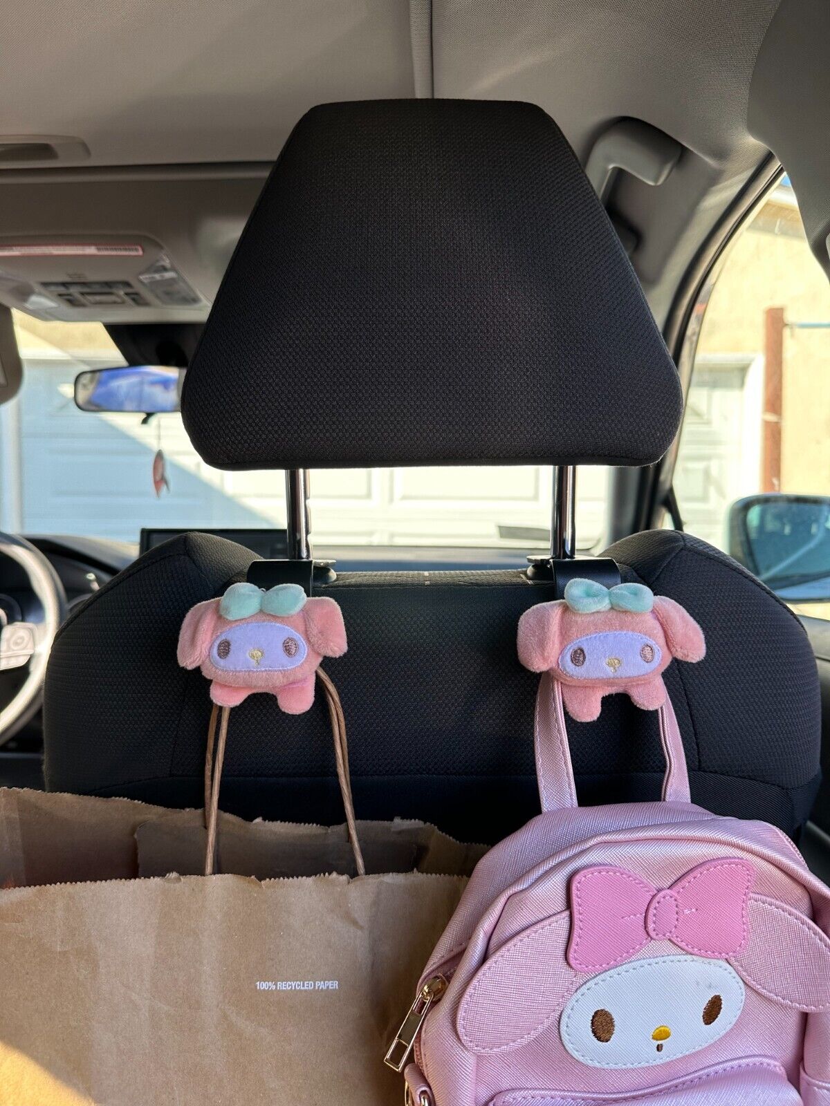 2pcs/set Girl's My Melody Car Seat Headrest Hooks for Storage | Car Accessories