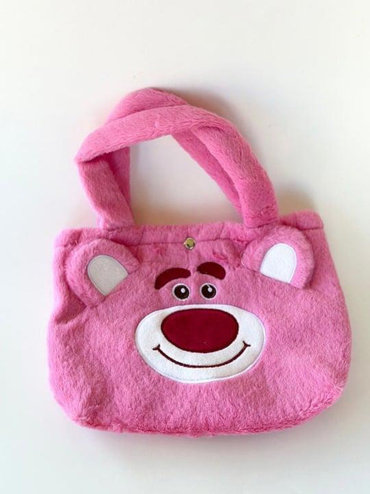 Lotso Bear Plushy tote bag |Makeup Bag| Small purse for Women | Girls