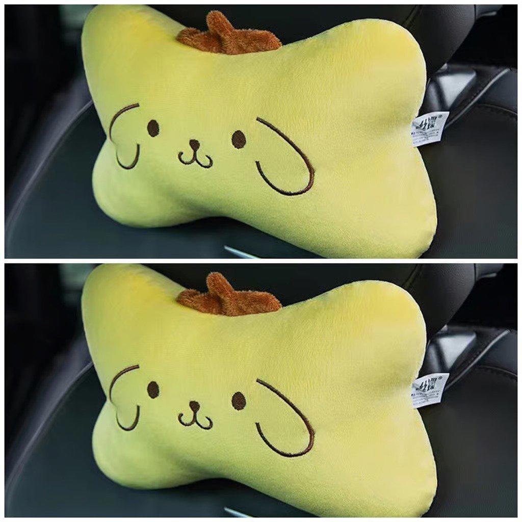 1 pc Pom Pom Purin car headrest pillow set