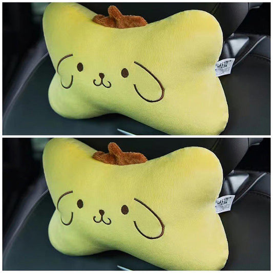 1 pc Pom Pom Purin car headrest pillow set