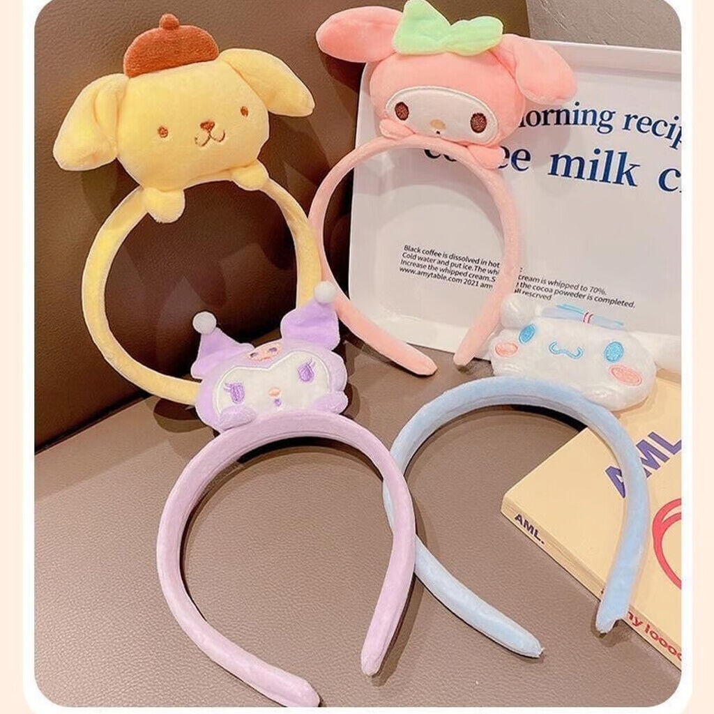 Sanrio Kuromi Cinnamoroll Pom Melody Headband Non Slip Elastic Hair Accessories