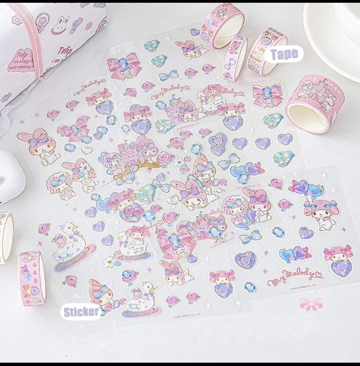 US Seller Sanrio Hello Kitty Kawaii Sticker and Tapes MIX Set