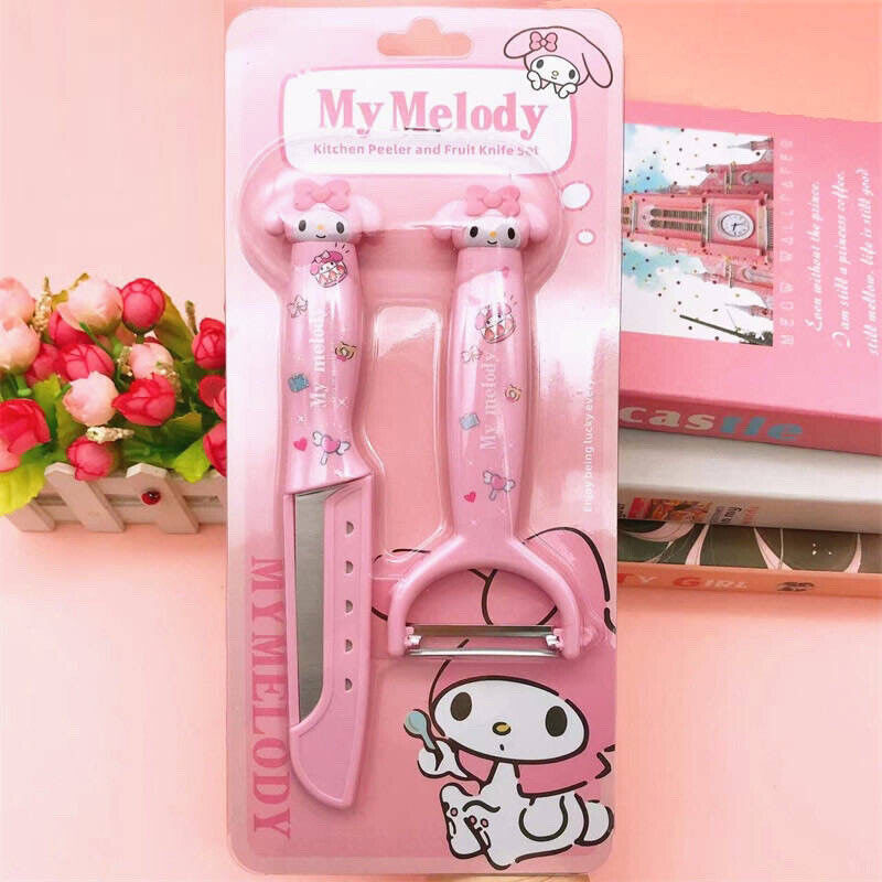 US Seller Kuromi Hello Kitty Cinnamoroll Melody Knife and Peeler set