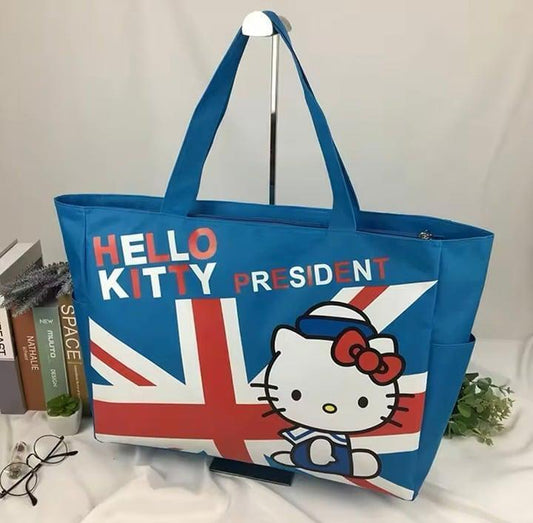 Blue Large size Hello Kitty canvas bag/shoulder bag