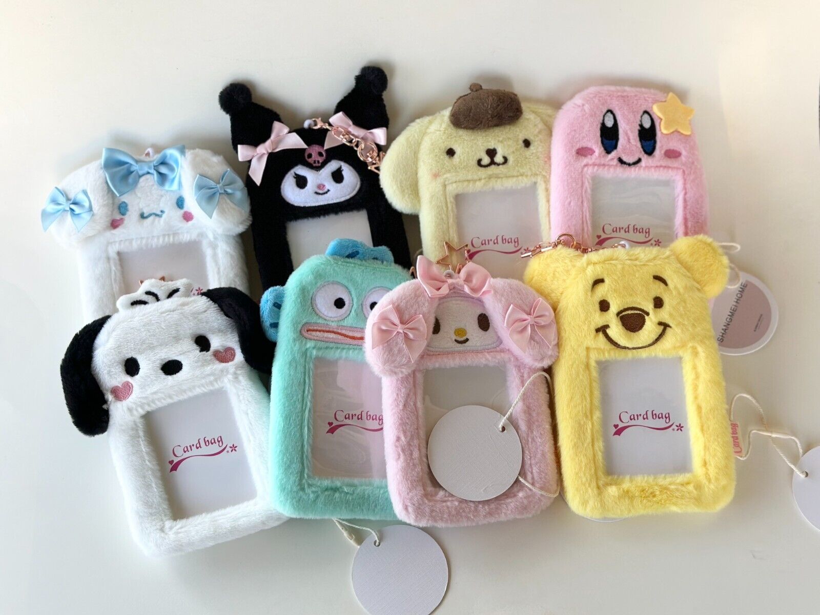 [US SELLER] Fluffy Sanrio Japan Character KPop Photocard Holder Snap Hook