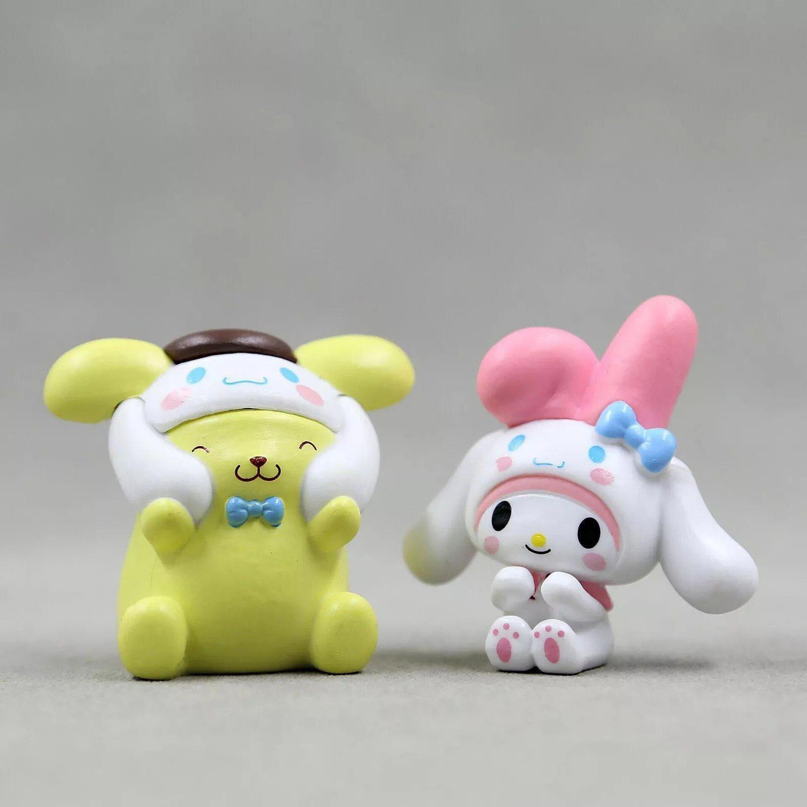 Set of Sanrio Family Figures Cinnamoroll Pochacco Pompom My Melody Hello Kitty