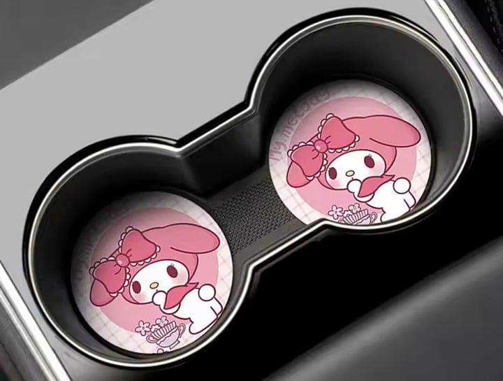 My Melody 2pc Car Coaster Set