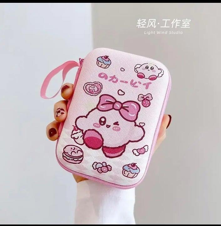 Cute Kawaii Kirby Storage carrying organizer zipper pouch