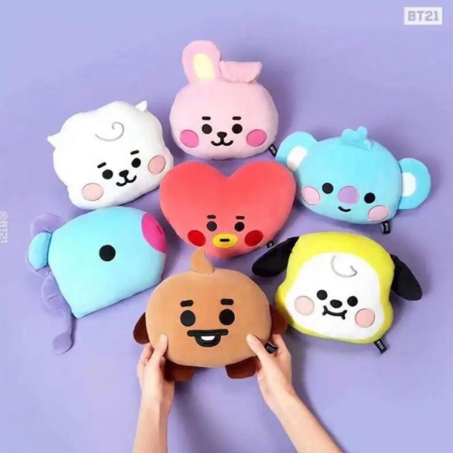 BTS BT21 x Line Friends ALl Characters Plush Cushion Car Pillow Seat Pillow