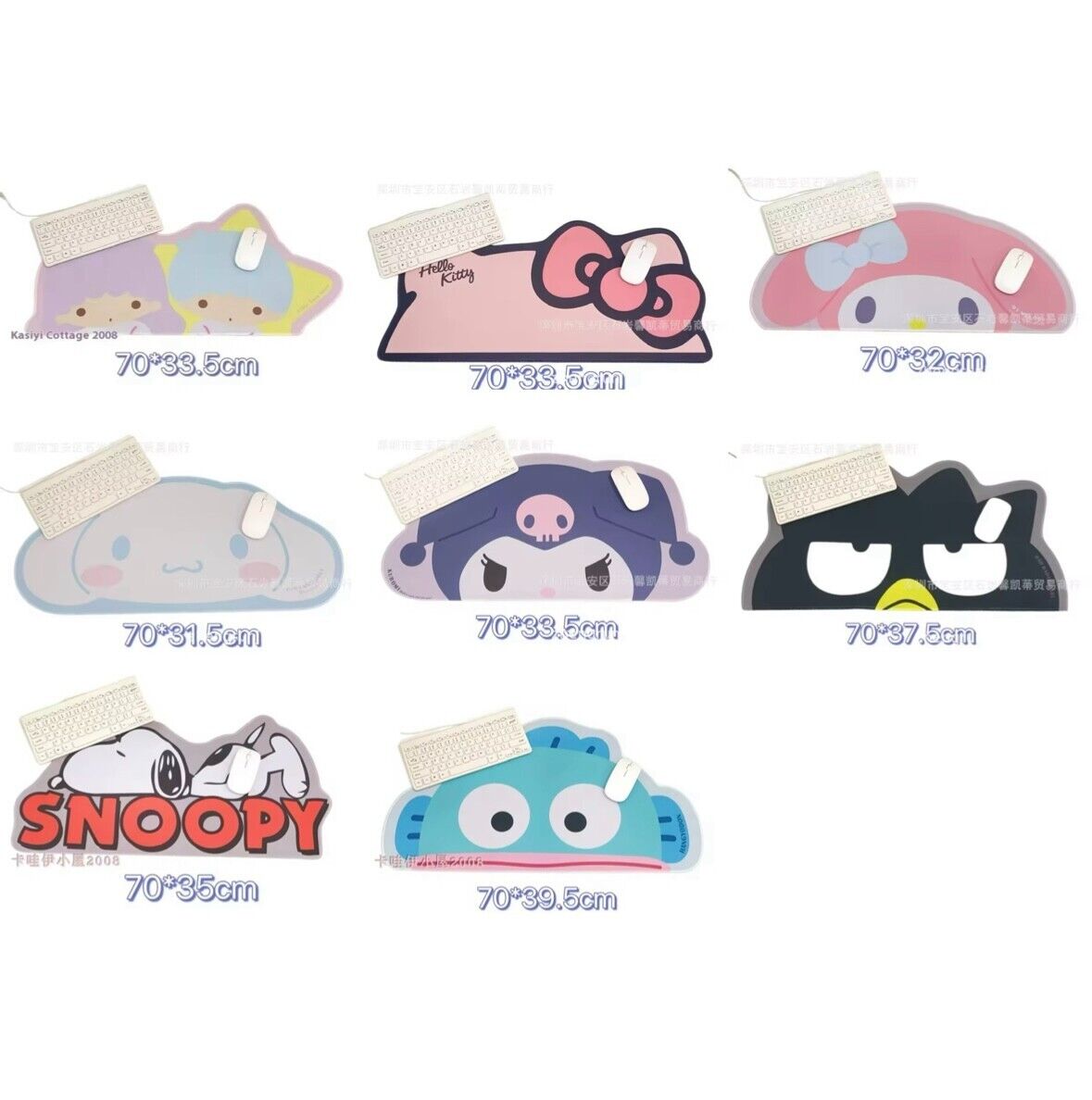 Sanrio Anti-slip extra large Mouse Pad cinnamoroll kuromi melody pochacco badtz