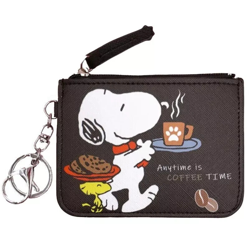 Snoopy Woodstock Character Themed Coin Purse Card Holder ID Wallet Keychain