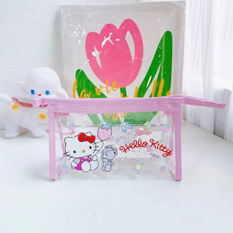 US seller transparent sanrio characters pencil case/cosmetic bag