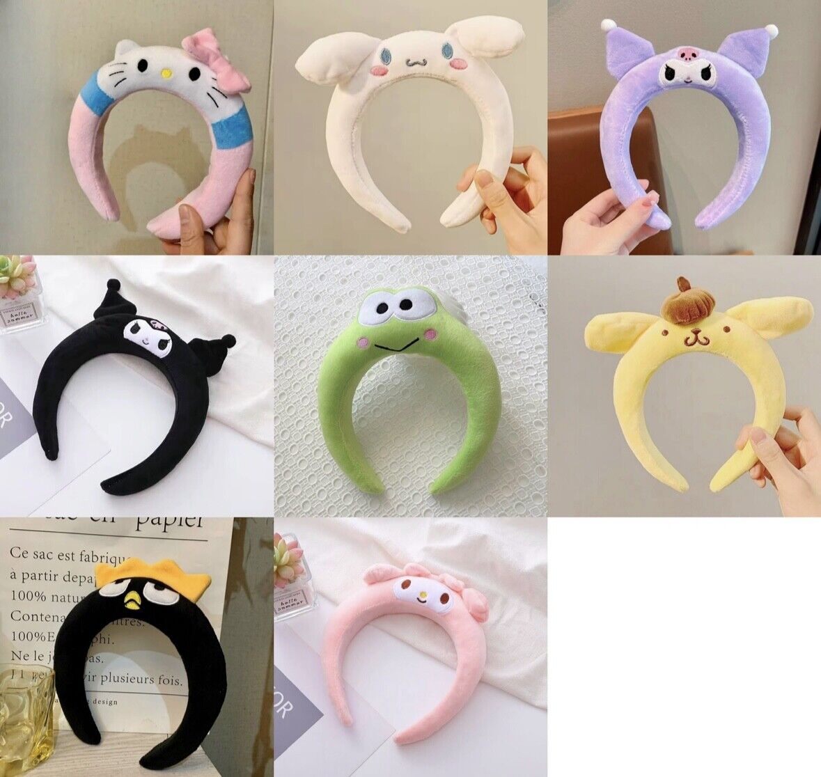 Sanrio Kuromi Cinnamoroll Pom Melody Headband Non Slip Thick Hair Accessories