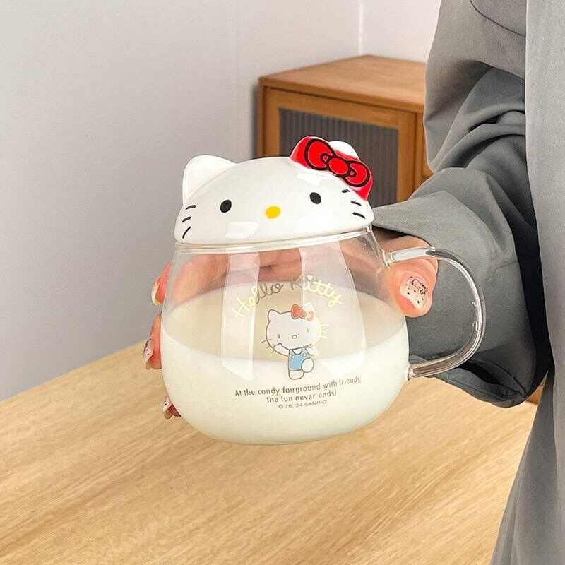 Sanrio Hello Kitty Kuromi Cinnamoroll Glass Cup/borosilicate glass mug