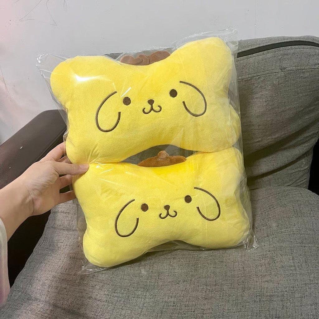 1 pc Pom Pom Purin car headrest pillow set