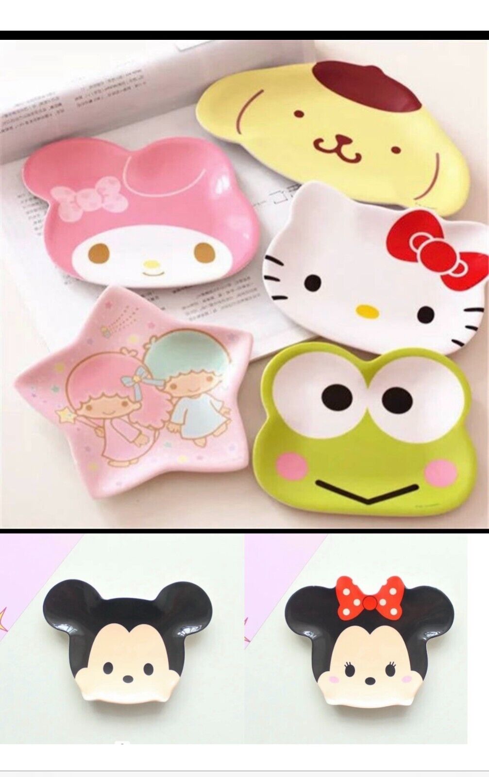 US Seller Cartoon Characters Melamine Dessert Plates