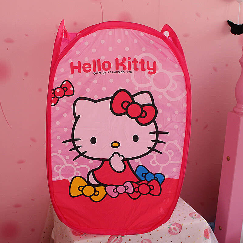 Kuromi Melody Kitty Laundry Basket Hamper Dirty Clothes Storage Folding Bin Bag