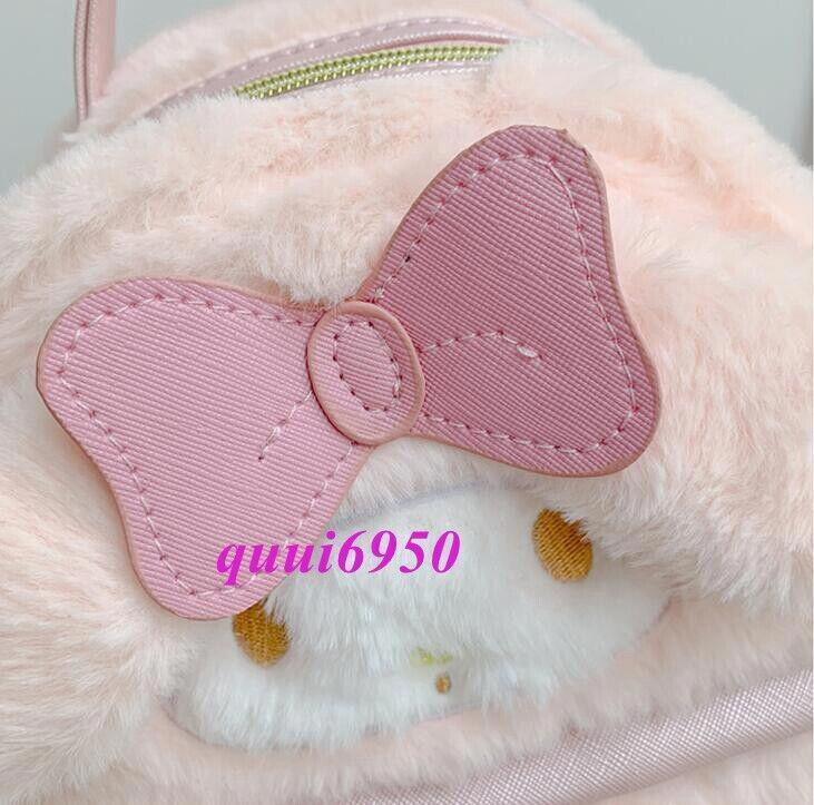 Women Girl's Pink My Melody Backpack Soft Plush Shoulder Bag Handbag Tote Gift