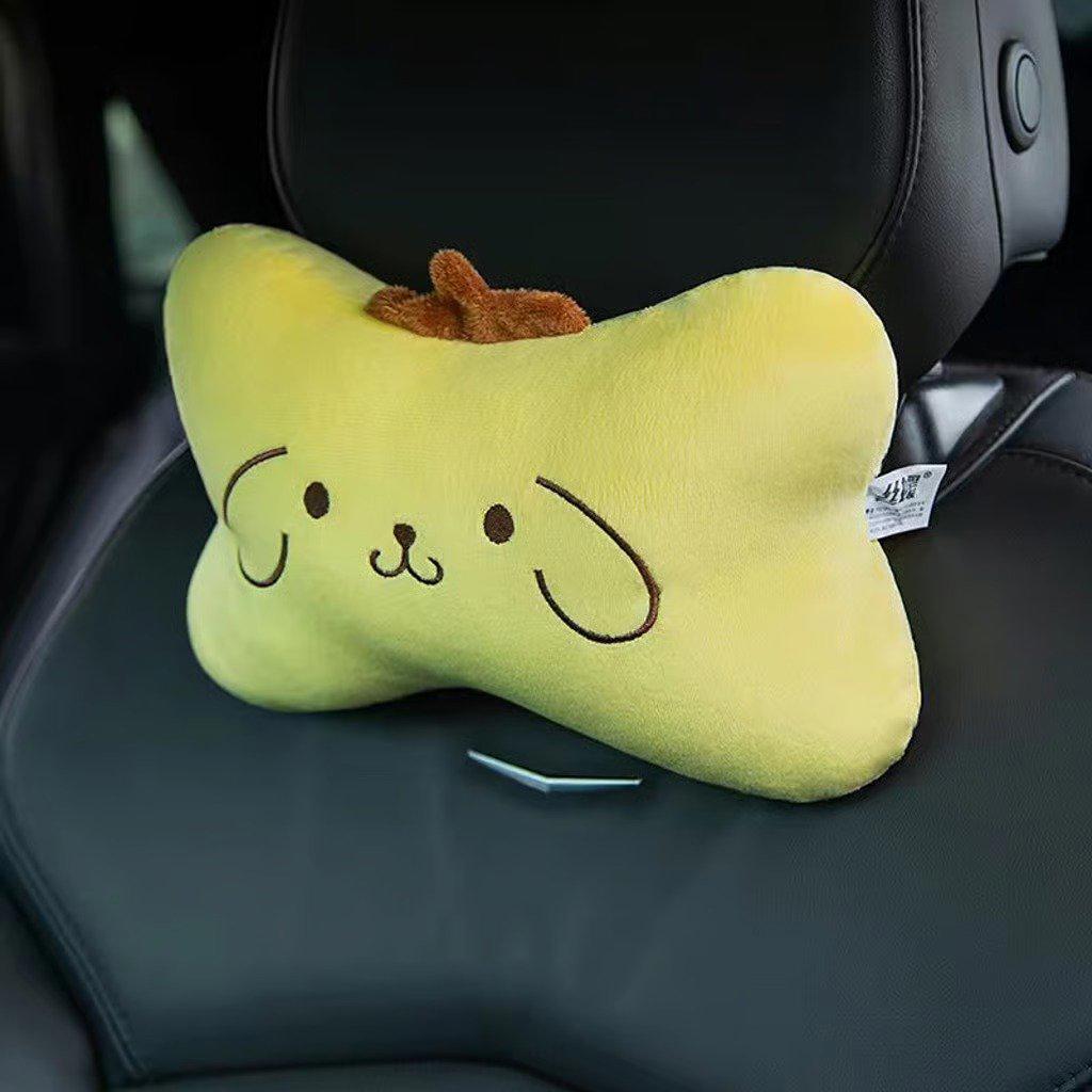 1 pc Pom Pom Purin car headrest pillow set