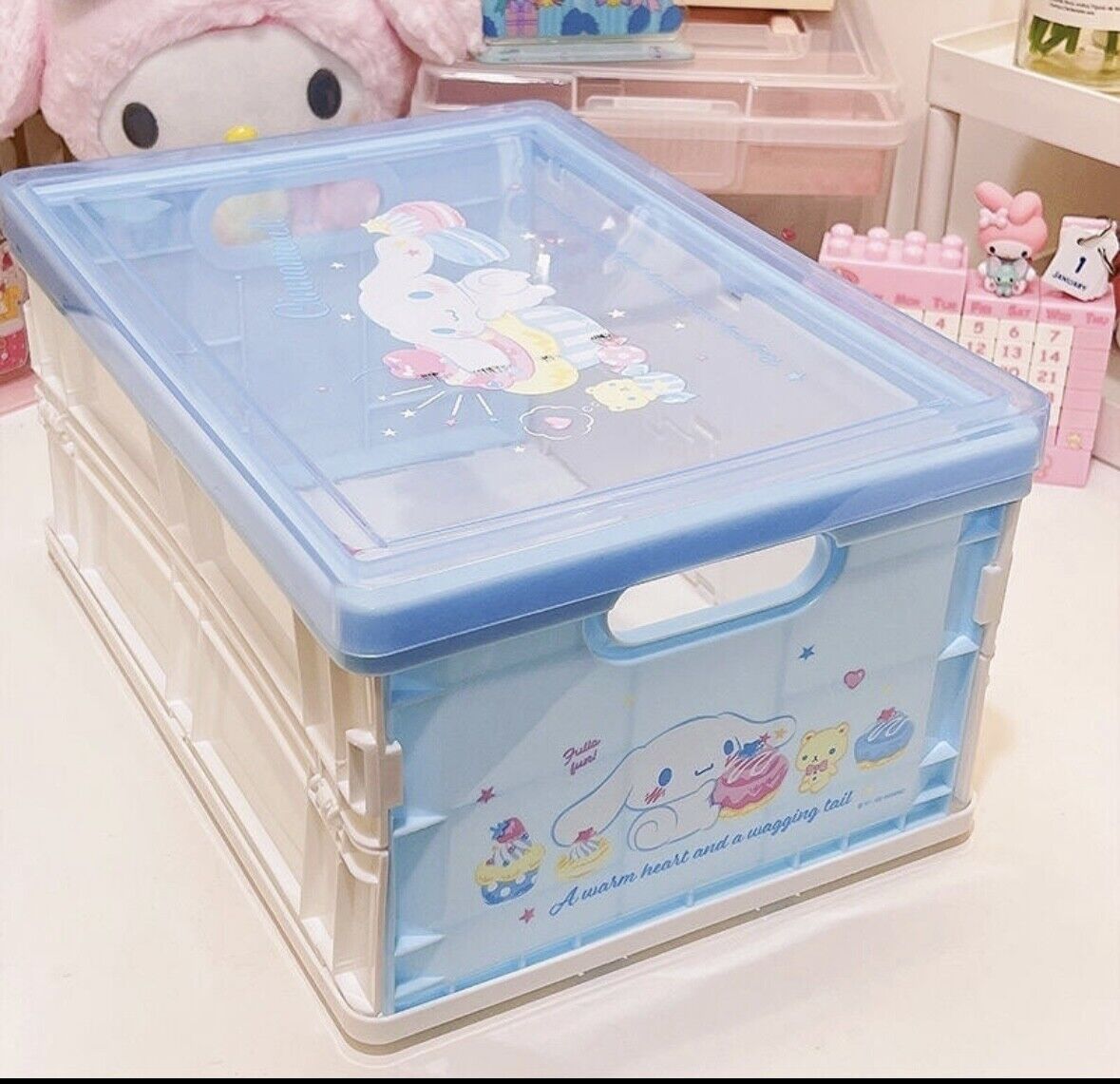 Sanrio Hello Kitty Kuromi Cinnamoroll Characters  Foldable Storage Bin/Box