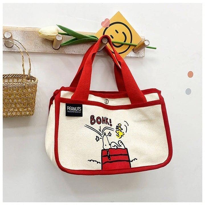 Red Snoopy Canvas Hand bag