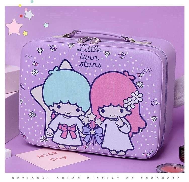 Kawai Sanrio Family Kuromi Large Capacity Cosmetic Bag Hard Portable Storage Box