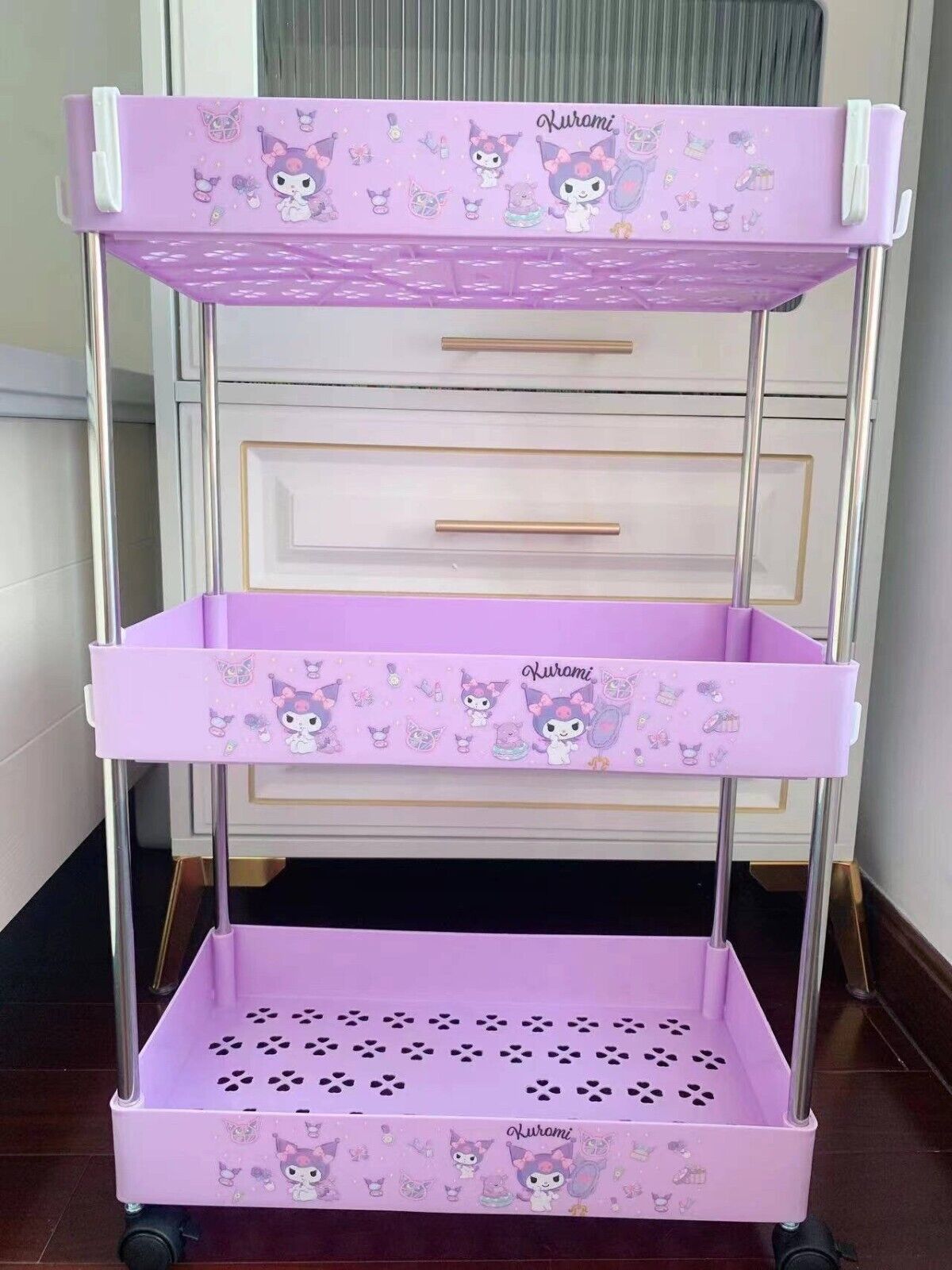 Sanrio Kuromi Cinnamoroll Hello Kitty 3 Tier Shelf Storage Organizer Cabinet